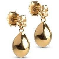 Enamel Copenhagen Poe Gold Earrings,18Ct Gold-Plated, 925 Sterling Silver With Gold Plated Drop