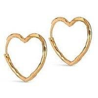 Enamel Copenhagen Medium Gold Organic Heart Hoops