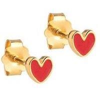 Enamel Copenhagen Red Enamel Amore Heart Studs