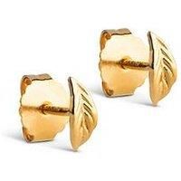 Enamel Copenhagen Gold Organic Leaf Studs