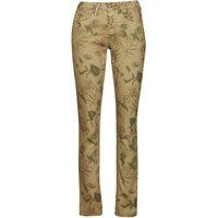 Cream  LOTTE PRINTED  women's Trousers in Multicolour