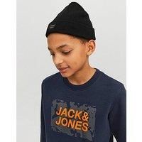 JACK&JONES JUNIOR Boy/'s Jacdna Beanie Sn Jnr, Black, S/M