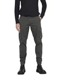 ONLY & SONS Men/'s Onscam Stage Cargo Cuff Pk 6687 Noos Trousers, Grey Pinstripe, 36 W/32 L
