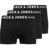 JACK & JONES Mens 3 Pack Trunks Plus Size Black 6XL