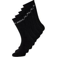 Jack & Jones Men's Jacbasic Logo Tennis Sock 5 Pack, Black, One Size