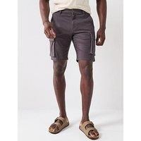 Only & Sons Cam Stage Regular Fit Cargo Shorts - Dark Grey