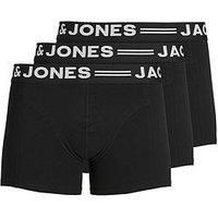 JACK & JONES Mens Sense Boxer Shorts - Black/Black/White - Medium