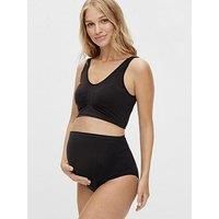 Mamalicious Women/'s MLHEAL ORG.Baumwolle Panties 2PACK O.A.NOOS Underwear, Black/Pack: Black, M-L