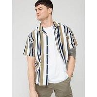 Jack & Jones Vertical Stripe Short Sleeve Shirt - Green