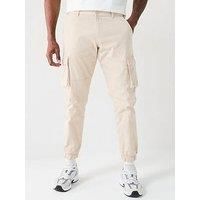ONLY&SONS Men/'s Cargo Trousers Slim Fit Elastic Cuffs Cargo Pockets, Colours:Beige-2, Pant Size:36W / 32L, Leg Length:L32