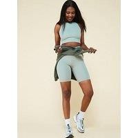 Girlfriend Collective Womens Training Compressive High-Rise Bike Shorts - Green