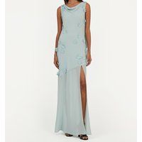 Rotate Birger Christensen Waterfall Chiffon Maxi Dress - UK 10