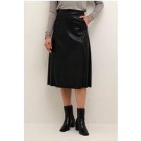Ariana Faux Leather A-Line Fit Skirt Plain