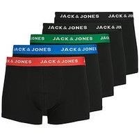 JACK & JONES Men/'s Jachuey Trunks 5 Pack Noos Boxer, Electric Blue Lemonade (Black Detail: Black & Black), Small (pack of 5)