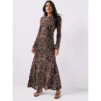 Rouge Rousari Ls Maxi Dress - Brown