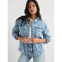 ONLY Women/'s Onlocean L/S Oversize JKT DNM Noos Jacket, Light Blue (Light Blue Denim), S