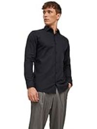 JACK & JONES Men/'s Jprblaparker Shirt L/S Noos, Black/fit: Slim fit, M