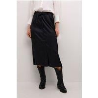Crviria Below Knee Length Satin Skirt Plain