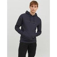 Jack & Jones Chest Logo Hoodie - Navy