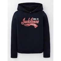 Jack & Jones Junior Boys Logo 2 Colour Sweat Hoody - Navy Blazer