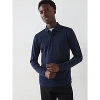 Selected Homme Toulouse Long Sleeve Regular Fit Polo Shirt - Navy