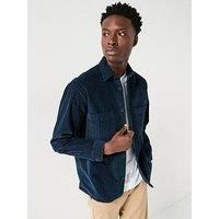 Selected Homme Peder Corduroy Long Sleeve Over Shirt - Navy