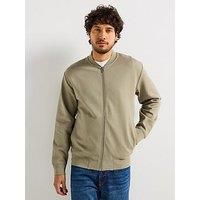 SELECTED HOMME Men/'s Slhmack Sweat Bomber Ls Noos Jacket, Vetiver, M