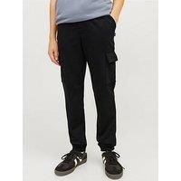JACK&JONES Boy/'s JPSTGORDON JJBRADLEY Sweat Cargo PAN JNR Tracksuit Bottoms, Black,