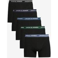 JACK& JONES Boxer Shorts 5-Pack Essential Trunks Briefs Logo Printed Design Solid JACS, Colours:Blue, Pant Size:XXL