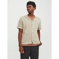 JACK & JONES Men/'s Jorvalencia Structure Knit Ss Polo Sn Shirt, Fields of Rye, XL