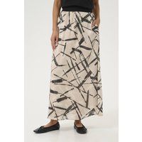 Kaffe Women's KAarchy Graphic Print Maxi Skirt in Natural | Size: 12