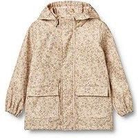 Wheat Girls Sibling Printed Rain Jacket - Cream