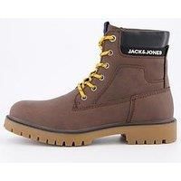 JACK & JONES Men/'s Jfwfinius PU Nubuck Boot, Java Detail Logo, 6 UK