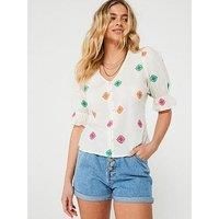 Only Embroidered Blouse - White