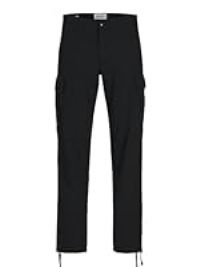 JACK & JONES Mens Barkley Cargos Trousers Black 32W / 32L