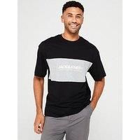 JACK & JONES Men/'s Jjelegacy Blocking Tee Ss O-Neck Noos T-Shirt, Black, XXL