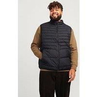 JACK&JONES PLUS Men/'s Jjestate Packable Buffer Bw Collar Pls Quilted Vest, Black, XXXXL