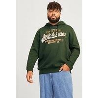 JACK&JONES PLUS Men/'s Jjelogo Sweat Hood 2 Col 24/25 Noos Pls Sweatshirt, Kombu Green, XXXXL