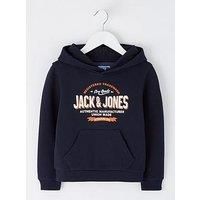 Jack & Jones Mini Younger Boys 2 Colour Logo Hoodie - Navy