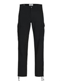JACK&JONES PLUS Men/'s Jpstkane Jjbarkley Cargo Pant Noos Pls Trousers, Black, 48 W/32 L
