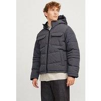 JACK & JONES Men/'s Jjbuild Puffer Jacket, Dark Grey Blend, M