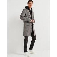 JACK & JONES Men/'s Jjhays Wool Blend Coat, Seal Brown/Detail: Houndstoth, M