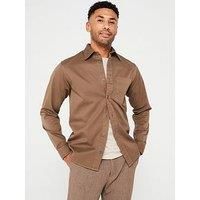 JACK & JONES Men/'s Jprccdover Twill L/S Shirt Long Sleeve, Shitake/fit: Comfort fit, S (Pack of 2)
