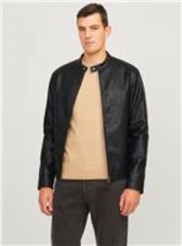 JJ REBEL Men/'s Jrebcaleb Pu Jacket Noos, Black, XL
