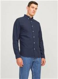 JJ REBEL Men/'s Jreboscar Shirt Ls Noos, Navy Blazer, M