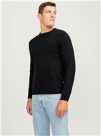 JJ REBEL Men/'s Jrebcallum Knit Crew Neck Noos Jumper, Black, M