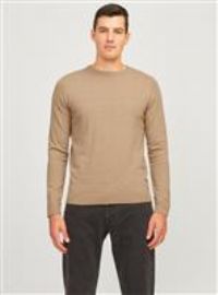 JJ REBEL Men/'s Jrebcallum Knit Crew Neck Noos Jumper, Crockery, M