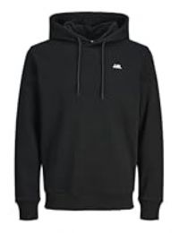 JJ REBEL Men/'s Jrebrebel Logo Sweat Hood Noos Sweatshirt, Black, M