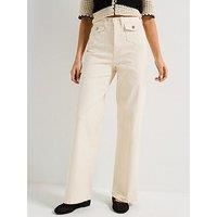 Only Hope High Waist Wide Leg Pocket Pant - Cream