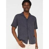 Only & Sons Only & Sons Ralph Washed Short Sleeve Resort Shirt - Dark Navy